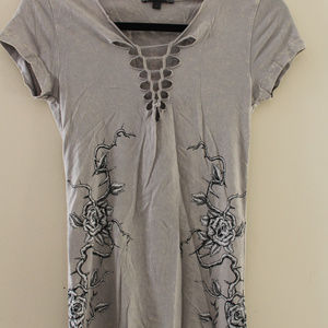 Short sleeve tee shirt size med gray with razor